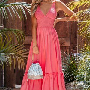 NWT Cupshe Coral Sleeveless Midi Dress
